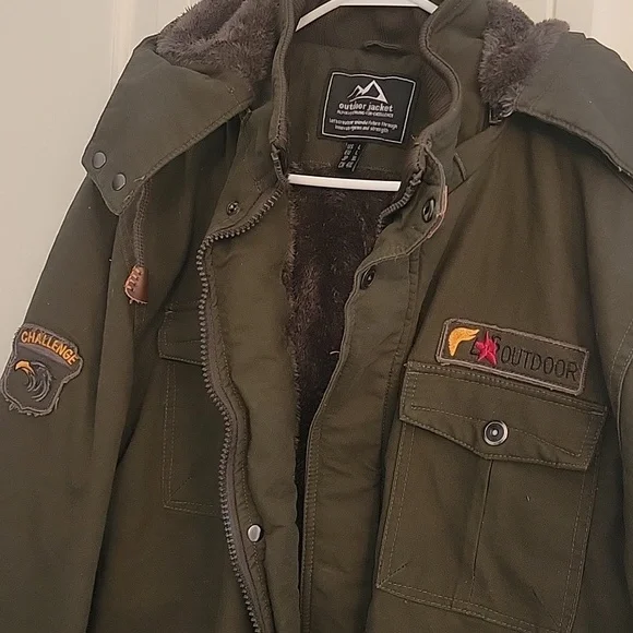 Size L Men's lined cargo jacket - Picture 2 of 5